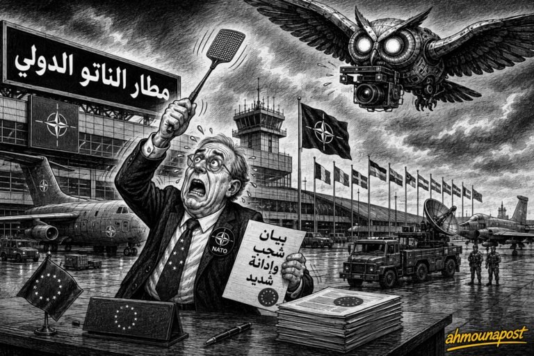 كاريكاتير ساخر عن حلف الناتو والاتحاد الأوروبي